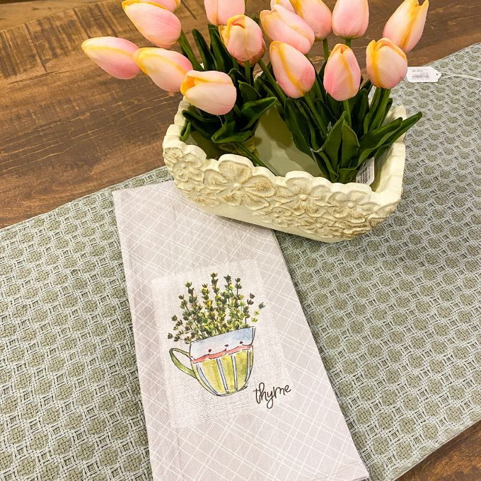 Herb Garden Dishtowel - Three Styles available at Quilted Cabin Home Decor.