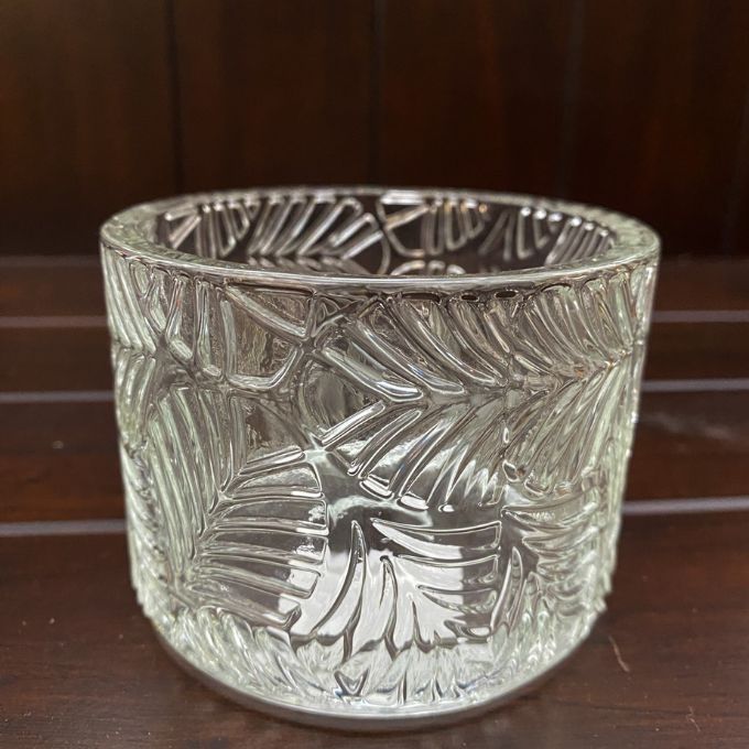 Fern Embossed Glass Jar available at Quilted Cabin Home Decor.