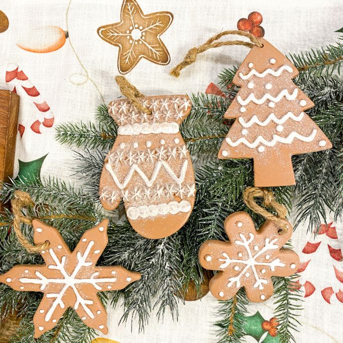 Gingerbread Ornaments - Four Styles available at Quilted Cabin Home Decor.