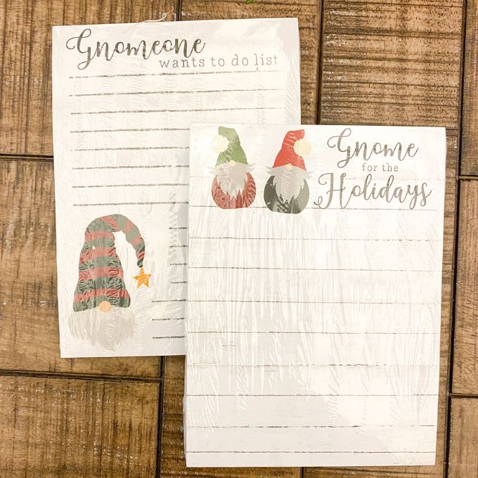 Christmas Gnome Notepads - Two Styles available at Quilted Cabin Home Decor.