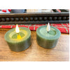 Short Ridged Green Votive LED Timer Candle - Set of Two available at Quilted Cabin Home Decor.