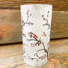 Red Cardinal and Tree Frosted Glass Jars - Two Sizes available at Quilted Cabin Home Decor.