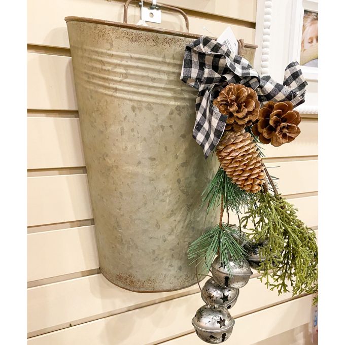 Galvanized Half Buckets - Two Sizes available at Quilted Cabin Home Decor.