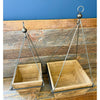 Wood and Metal Hanging Planters - Square and Rectangle available at Quilted Cabin Home Decor.