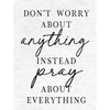 Pray About Everything Framed Art Sign available at Quilted Cabin Home Decor.
