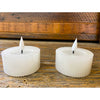 Short Ridged White Votive LED Timer Candle - Set of Two available at Quilted Cabin Home Decor.