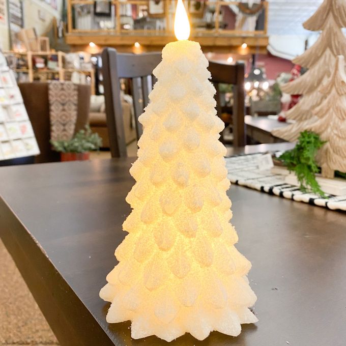 White Christmas Tree LED Candles - Two Sizes available at Quilted Cabin Home Decor.