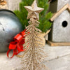 Golden Glitter Bottle Brush Tree available at Quilted Cabin Home Decor.