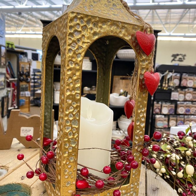Vintage Golden Lanterns - Two Sizes available at Quilted Cabin Home Decor.