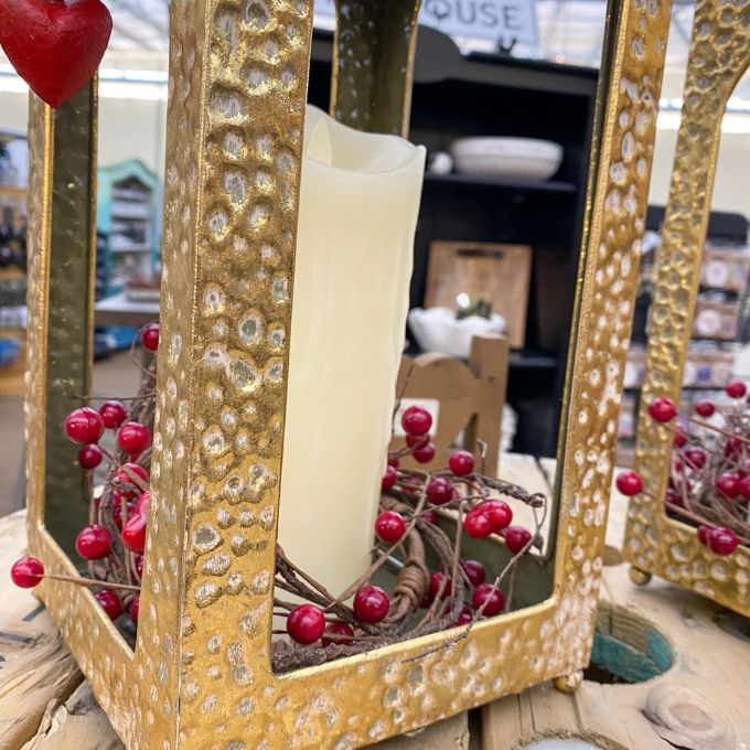 Vintage Golden Lanterns - Two Sizes available at Quilted Cabin Home Decor.