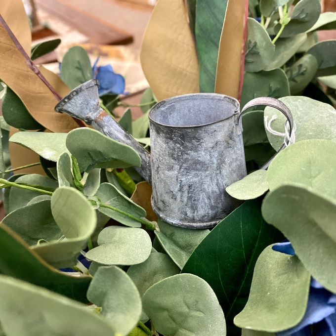 Watering Can Plant Pick available at Quilted Cabin Home Decor.