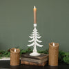 White Pine Tree Taper Candle Holders - Two Sizes available at Quilted Cabin Home Decor.