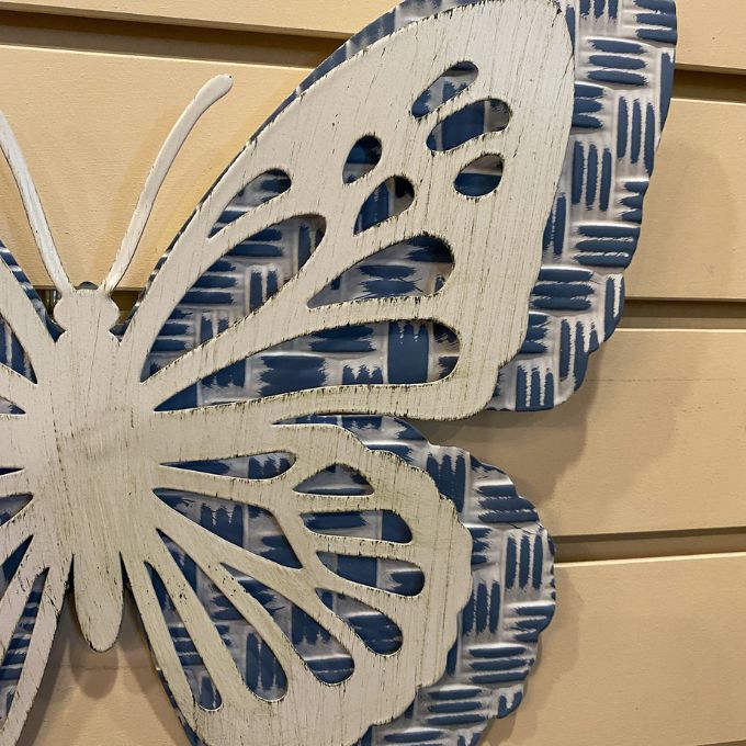 Blue Metal Butterfly Hangers - Two Sizes available at Quilted Cabin Home Decor.