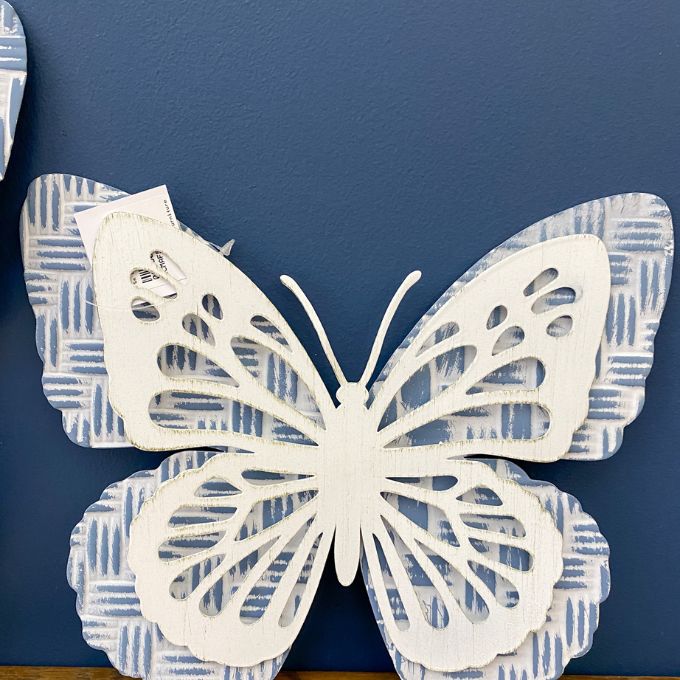 Blue Metal Butterfly Hangers - Two Sizes available at Quilted Cabin Home Decor.