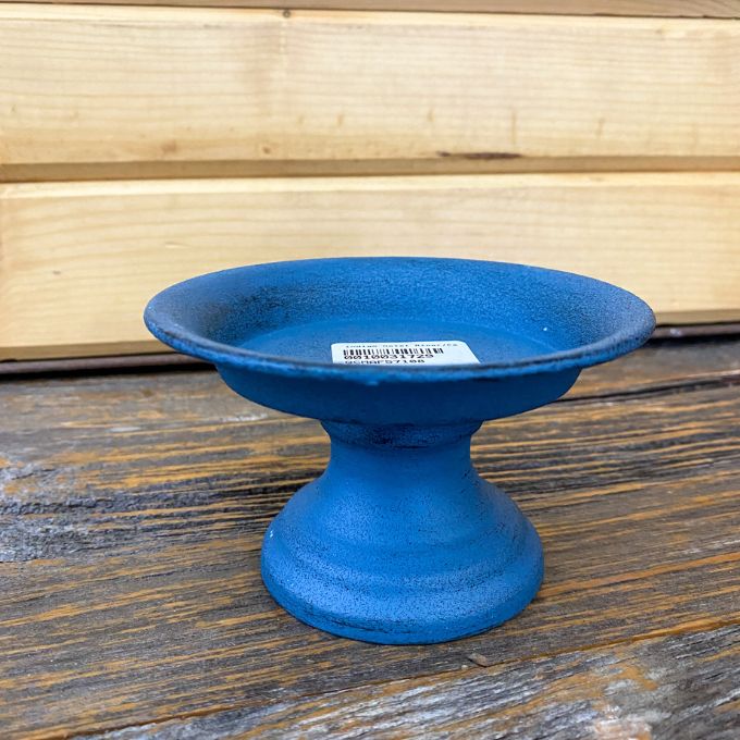 Indigo Metal Candle Stand available at Quilted Cabin Home Decor.