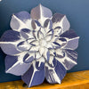 Indigo Metal Flower Hangers - Two Sizes available at Quilted Cabin Home Decor.