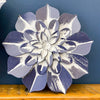 Indigo Metal Flower Hangers - Two Sizes available at Quilted Cabin Home Decor.