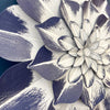 Indigo Metal Flower Hangers - Two Sizes available at Quilted Cabin Home Decor.