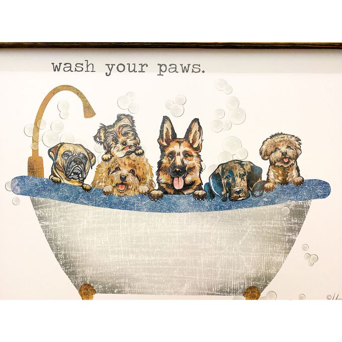 Wash Your Paws Bathroom Sign available at Quilted Cabin Home Decor.