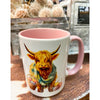 Highland Cow Easter Mug available at Quilted Cabin Home Decor.