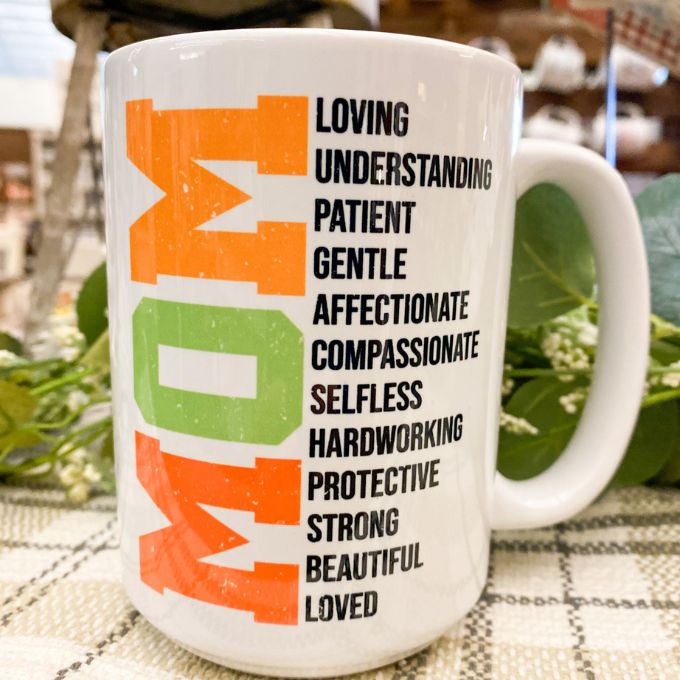 Mom Mug available at Quilted Cabin Home Decor.