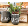 Winter Gray Buckets - Two Sizes available at Quilted Cabin Home Decor.