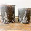 Winter Tree Buckets - Two Sizes available at Quilted Cabin Home Decor.