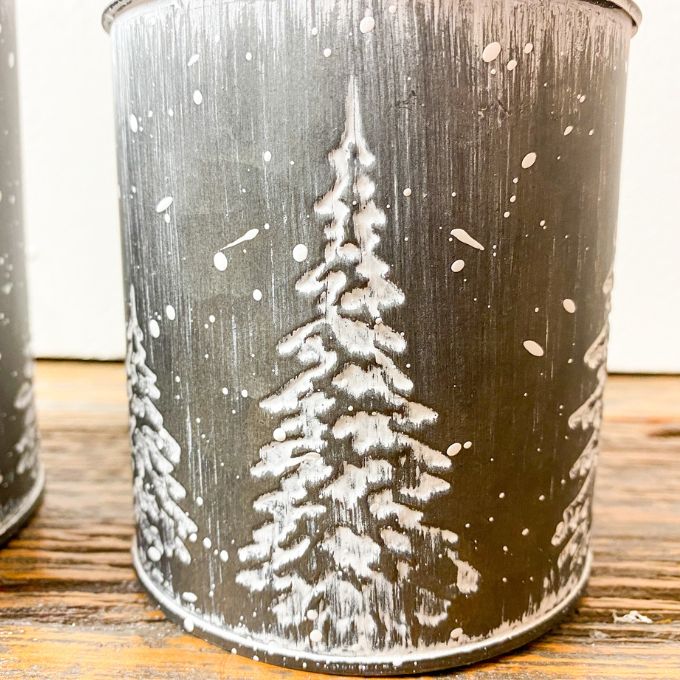 Winter Tree Buckets - Two Sizes available at Quilted Cabin Home Decor.