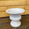 Distressed White Metal Goblet available at Quilted Cabin Home Decor.