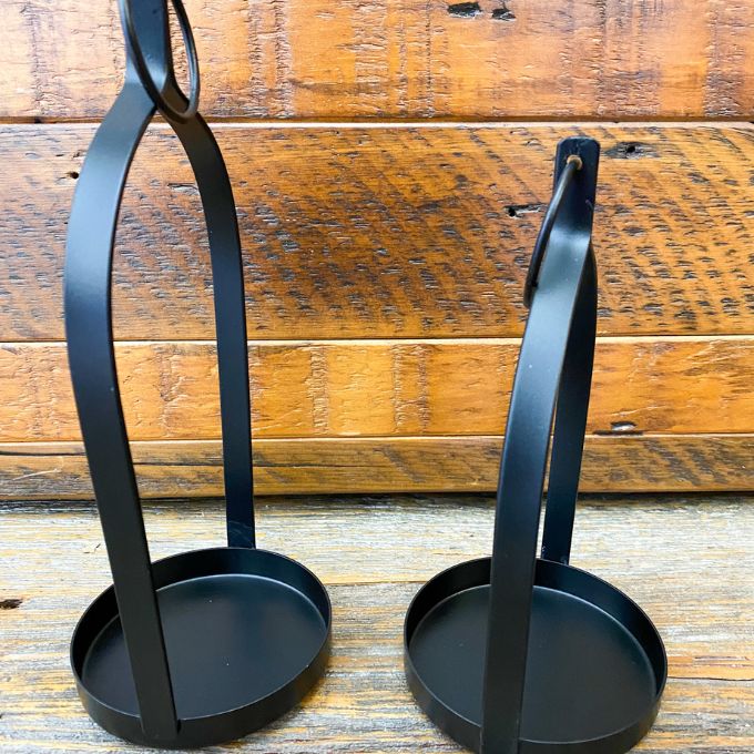  Black Metal Open Lanterns - Set of Two available at Quilted Cabin Home Decor.