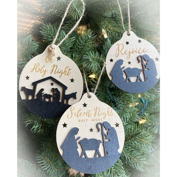 Christmas Nativity Ornaments - Six Styles available at Quilted Cabin Home Decor.