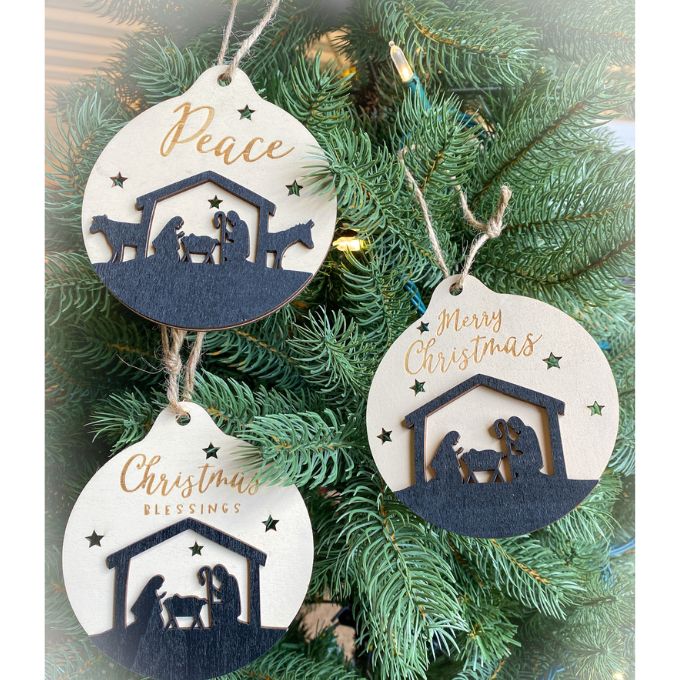 Christmas Nativity Ornaments - Six Styles available at Quilted Cabin Home Decor.