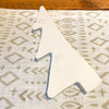 White paper tree folded flat. Vintage White Paper Trees - Three Sizes available at Quilted Cabin Home Decor.