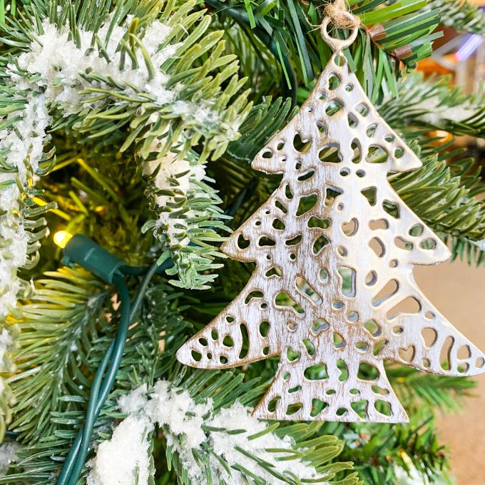 The Gold Wash Metal Tree Ornament is a available at Quilted Cabin Home Decor.