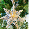 White Gold Star Ornament available at Quilted Cabin Home Decor.