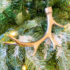 Gold Antler Ornament available at Quilted Cabin Home Decor.