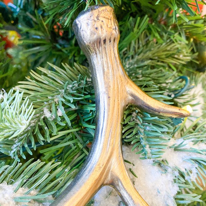 Gold Antler Ornament available at Quilted Cabin Home Decor.