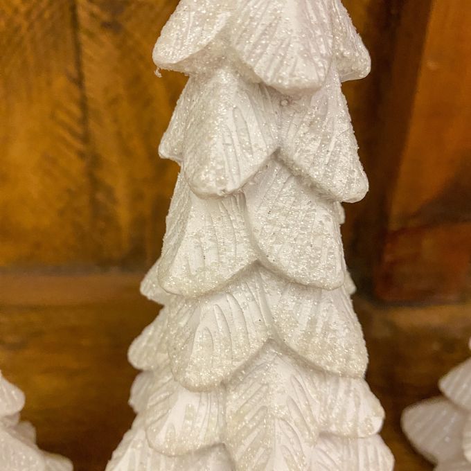 White Glitter Trees - Set of Three available at Quilted Cabin Home Decor.