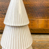 Tiered Distressed Tan Ceramic Trees - Two Sizes available at Quilted Cabin Home Decor.