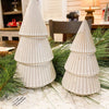 Tiered Distressed Tan Ceramic Trees - Two Sizes available at Quilted Cabin Home Decor.