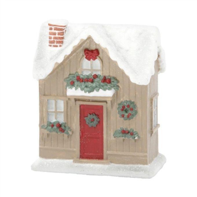 Resin winter house available at Quilted Cabin in Airdrie