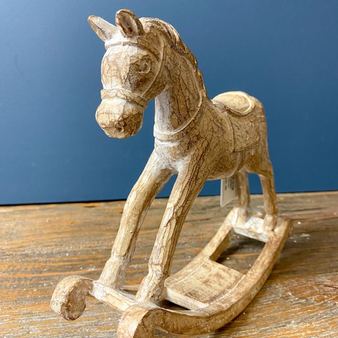 Tan Vintage Rocking Horse available at Quilted Cabin Home Decor.