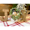 JOY Snowman Figurine is a three piece figurine that spells out JOY, with a snowman being the letter O. Available at Quilted Cabin Home Decor.