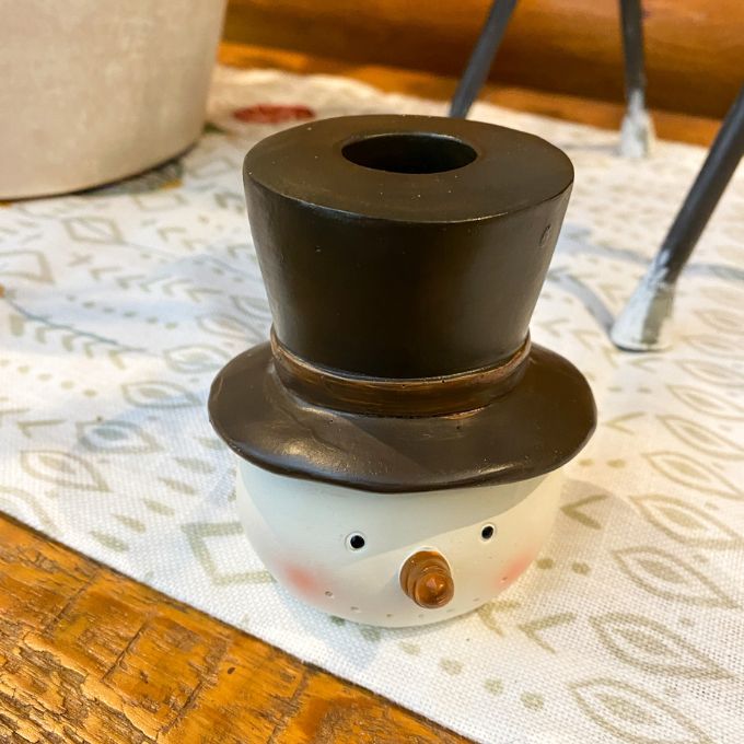 Snowman Taper Candle Holder available at Quilted Cabin Home Decor.