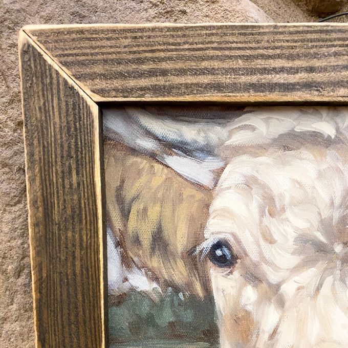 Benjamin Cow Framed Art Print available at Quilted Cabin Home Decor