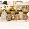 Easter Egg Cut Out Wood Sitter - Distressed Wood Style available at Quilted Cabin Home Decor.