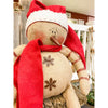 Candy Cane Burlap Snowman with Santa Hat available at Quilted Cabin Home Decor