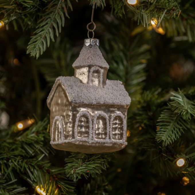 Snow Covered Church Ornament available at Quilted Cabin Home Decor.