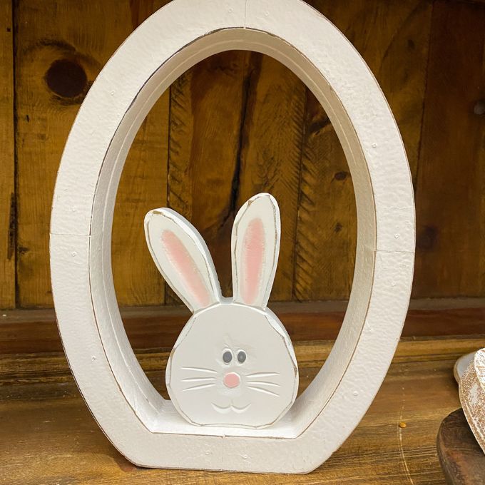 White Egg Open Frame available at Quilted Cabin Home Decor.