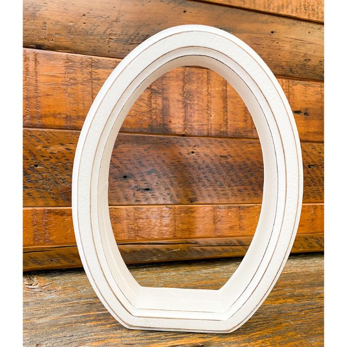 White Egg Open Frame available at Quilted Cabin Home Decor.